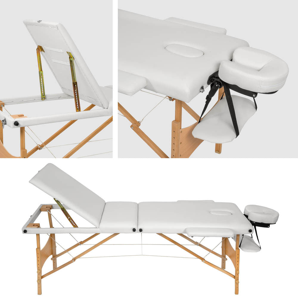 Table de massage 15 cm pliante 2 zones en bois avec panneau reiki