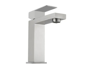 Robinet mitigeur mécanique carré en inox - Coloris nickel brossé - H17,3 cm