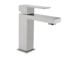 Robinet mitigeur mécanique carré en inox - Coloris nickel brossé - H17,3 cm