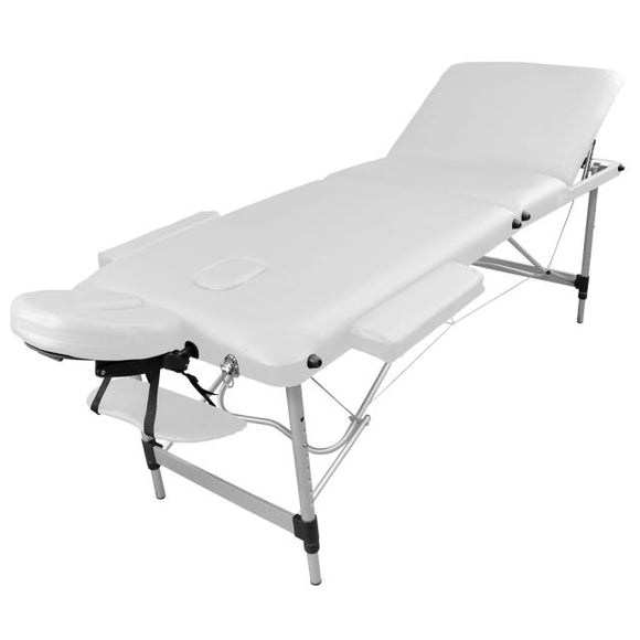 Table pliante de massage blanche 3 zones en aluminium
