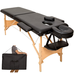 Table pliante thérapeutique de massage noire 2 zones