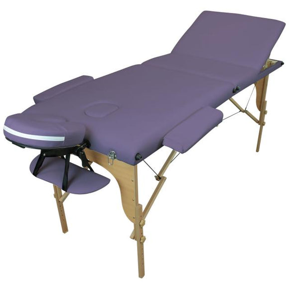 Table pliante thérapeutique de massage violette 3 zones