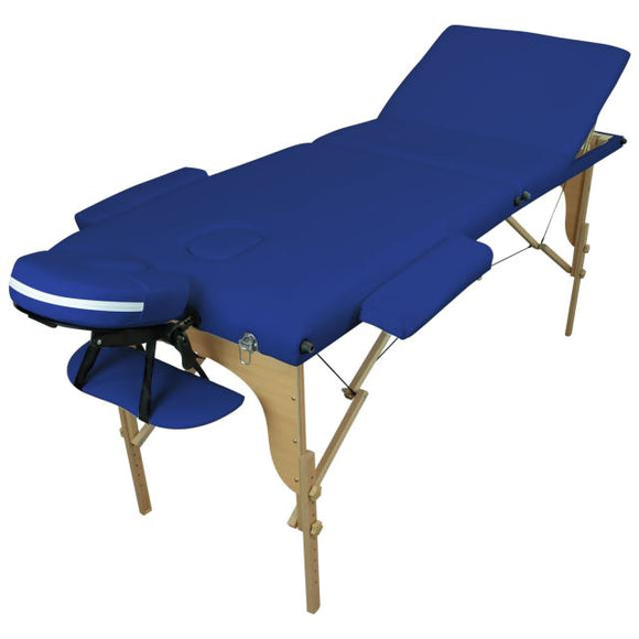 Table pliante thérapeutique de massage bleu azur 3 zones