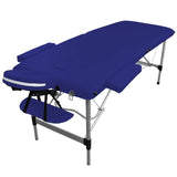 Table pliante de massage bleu azur 2 zones en aluminium