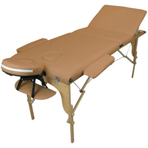 Table pliante thérapeutique de massage marron clair 3 zones