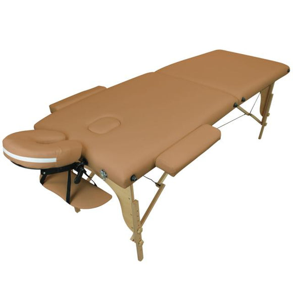 Table pliante thérapeutique de massage marron clair 2 zones