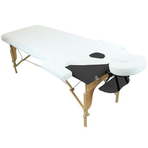 Drap housse en éponge pour table de massage blanc