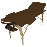 Table pliante thérapeutique de massage marron foncé 3 zones