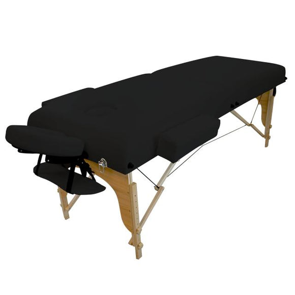 Table pliante thérapeutique de massage noire 2 zones ép 10cm