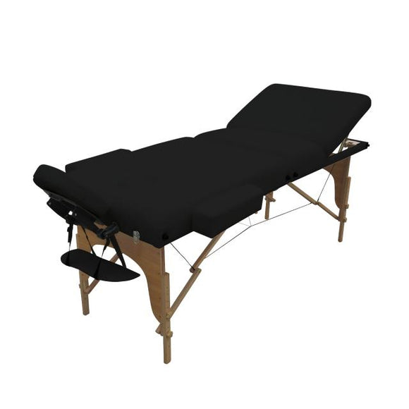 Table pliante thérapeutique de massage noire 3 zones ép 10cm