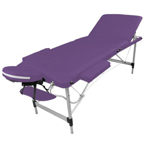 Table pliante de massage violette 3 zones en aluminium