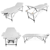 Table pliante de massage blanche 3 zones en aluminium