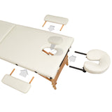 Table pliante thérapeutique de massage beige 3 zones