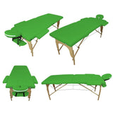 Table pliante thérapeutique de massage verte 2 zones