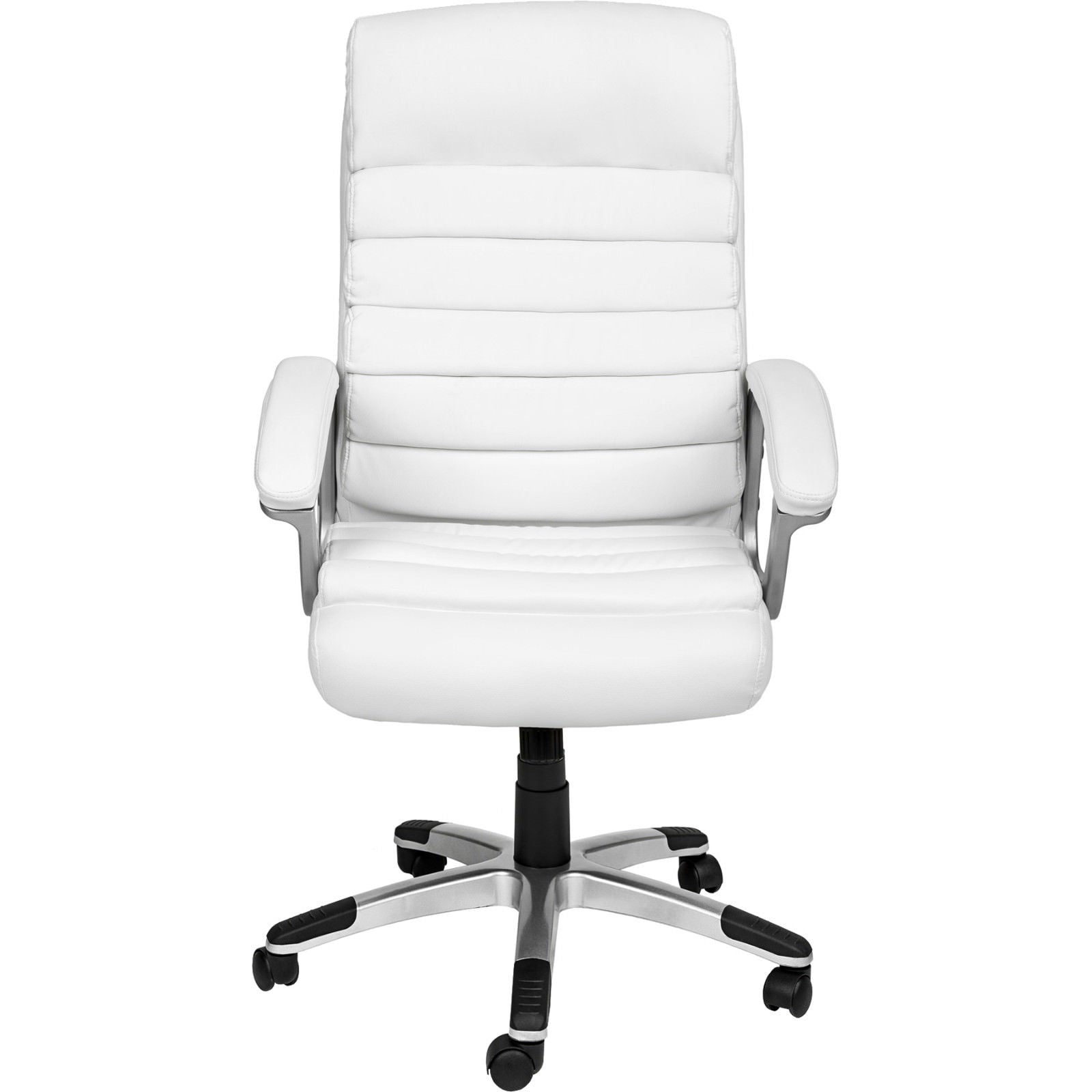 Chaise de bureau blanche simili cuir – ToutPositif