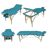 Table pliante thérapeutique de massage bleu turquoise 3 zones