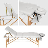 Table pliante thérapeutique de massage blanche 3 zones