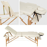 Table pliante thérapeutique de massage beige 3 zones