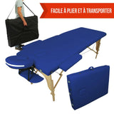 Table pliante thérapeutique de massage bleu azur 2 zones