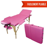 Table pliante thérapeutique de massage rose 3 zones