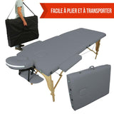 Table pliante thérapeutique de massage grise 2 zones