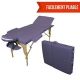 Table pliante thérapeutique de massage violette 3 zones