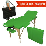 Table pliante thérapeutique de massage verte 3 zones