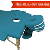 Table pliante thérapeutique de massage bleu turquoise 3 zones