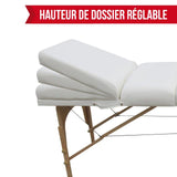 Table pliante thérapeutique de massage blanche 3 zones ép 10cm